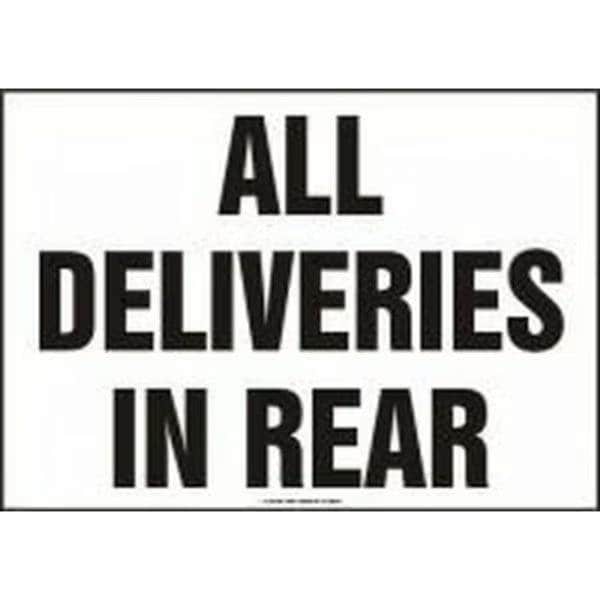 Accuform All Deliveries In Rear, Dura-Plastic, 10 in x 14 in, Mounting Holes MVHR535XT - main